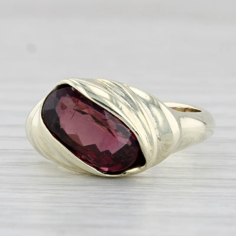 simple yet elegant engagement rings for women-2.70ct Rubelite Tourmaline Ring 14k Yellow Gold Size 5.5 Oval Solitaire