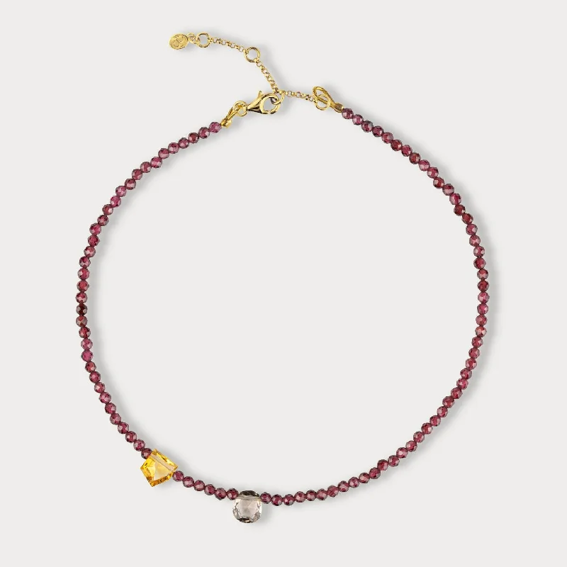 chain anklets for women-Garnet Linings Anklet (Pre-Order)