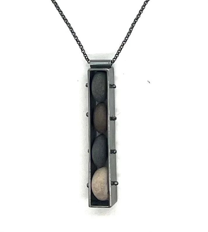 statement necklaces for women-Long Vertical Box Necklace