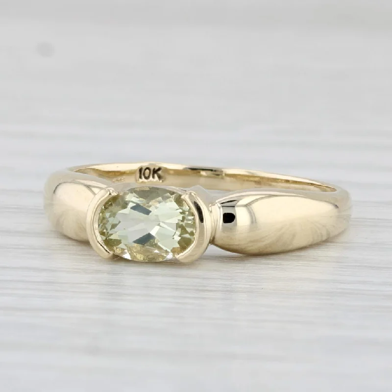 two-tone engagement rings for women-0.80ct Yellow Citrine Ring 10k Yellow Gold Size 8.25 Oval Solitaire