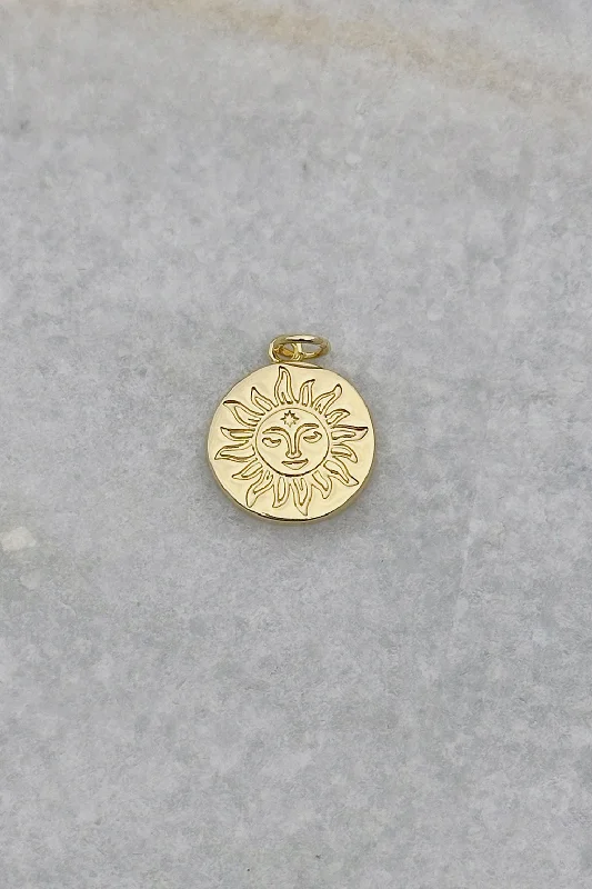 long pendant necklaces for women-Sun Face Charm