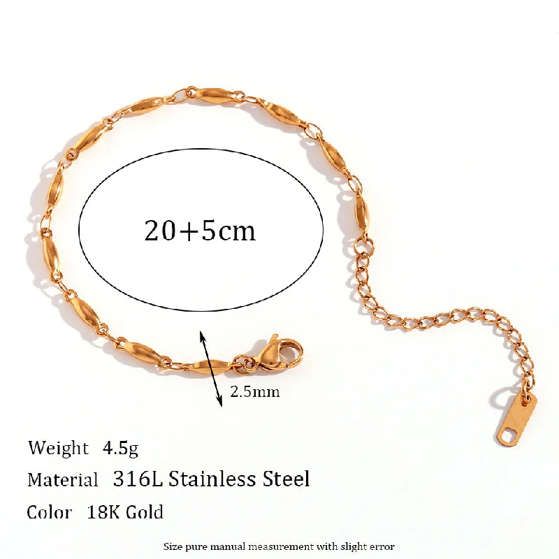 2.5mm Handmade Chain - Gold Feet Chain -20cm 5cm