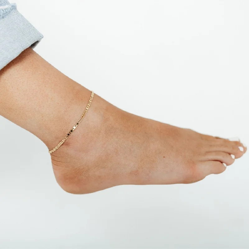 sterling silver anklets for women-Alex Anklet (Gold)