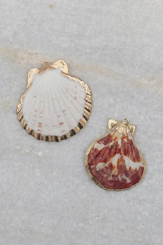 engraved pendants for women-Large Shell Charm