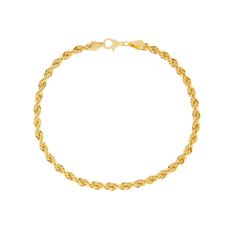 delicate anklets for women-gold plated rope chain anklet