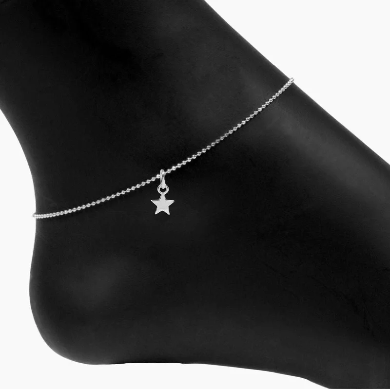 ankle bracelets for women-Roma Star Charm Adjustable Anklet