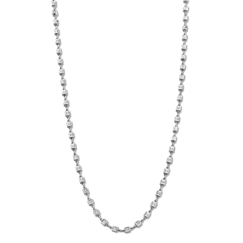 diamond heart necklaces for women-Mashrabiya Trellis Necklace White Gold - Diamond