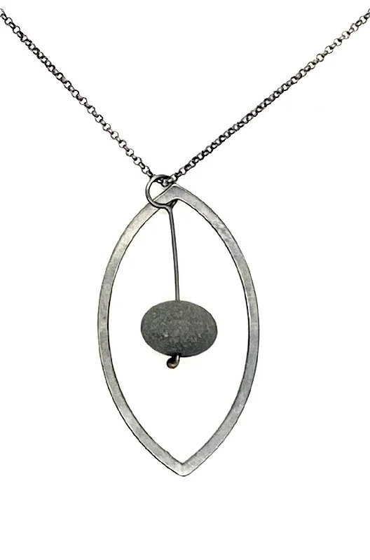 sterling silver necklaces for women-Rock in Leaf Necklace