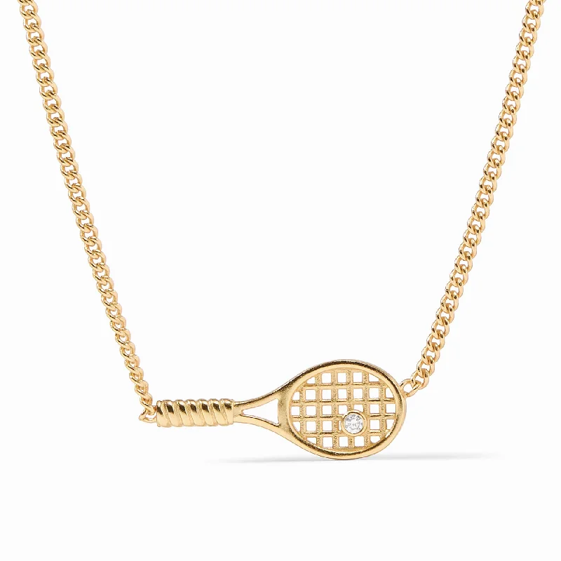 large pendant gold necklaces for women-Tennis Racquet Delicate Necklace