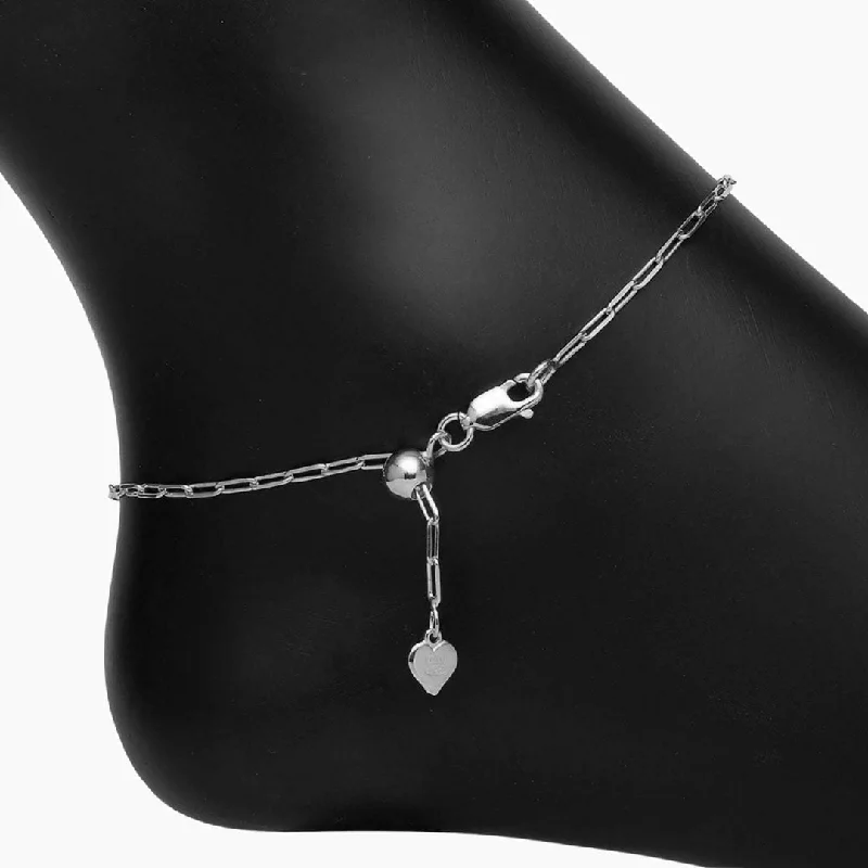 adjustable anklets for women-Adjustable Graffetta Paperclip Anklet (Silver)