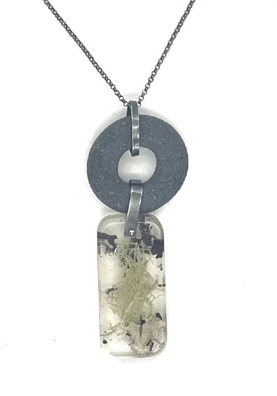 statement chain necklaces for women-Rock and Lichen Necklace