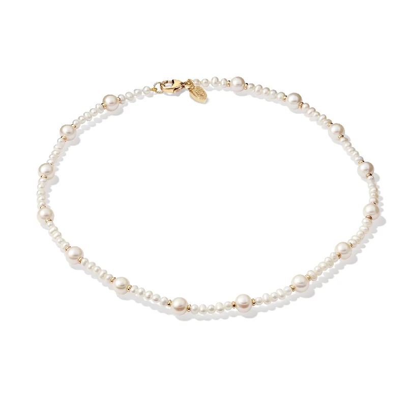 diamond chain necklaces for women-Lucia Necklace Yellow Gold - Pearl