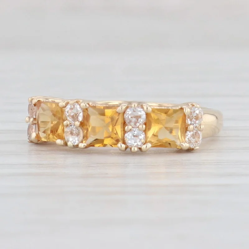 platinum diamond engagement rings for women-1.36ctw Orange Citrine Topaz Ring 10k Yellow Gold Size 5 Stackable