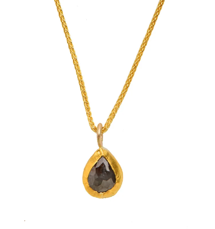 black diamond necklaces for women-Nava Zahavi Yellow Gold Raw Diamond Necklace