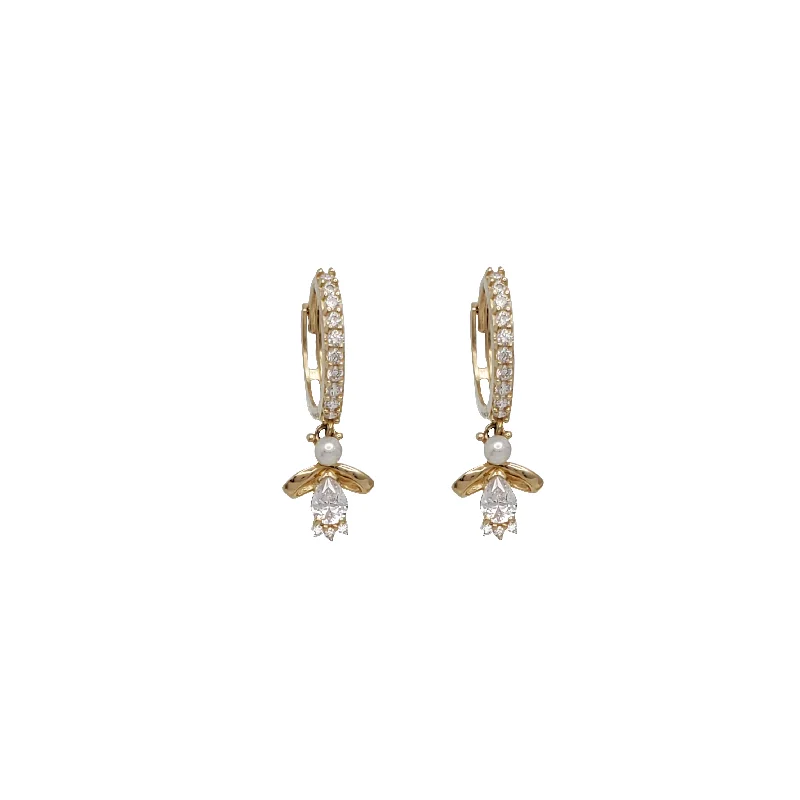 heart-shaped earrings for women-Fancy Angel earrrings(14K)