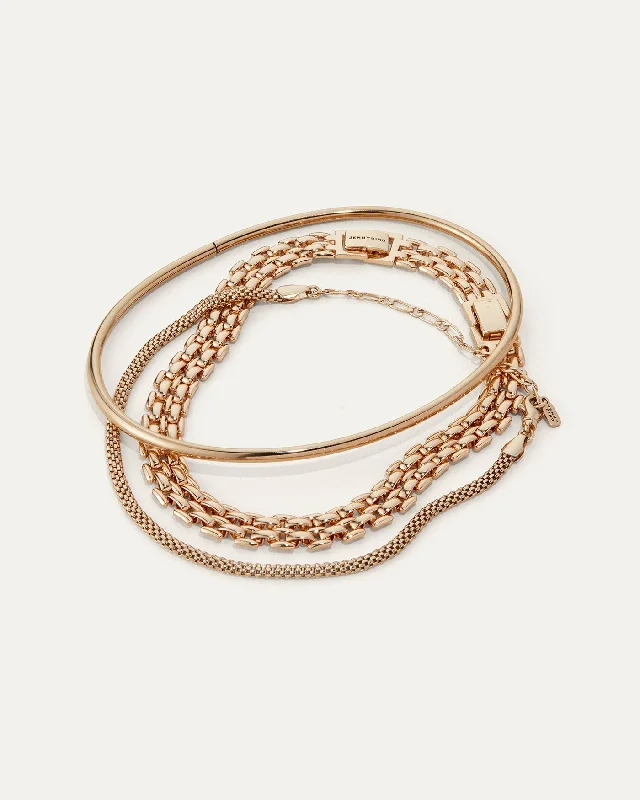 pearl anklets for women-The Textured Anklet Stack