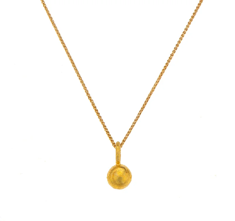 large pendant gold necklaces for women-Nava Zahavi Yellow Gold Ball Necklace