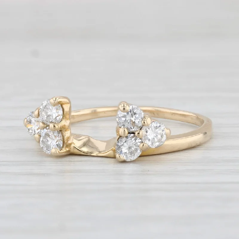 simple engagement rings for women-0.60ctw Diamond Cluster Ring Guard Enhancer 14k Yellow Gold Size 7.75