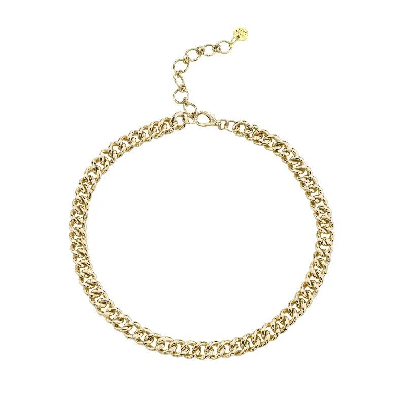 gold ankle chains for women-SOLID GOLD MINI LINK ANKLET