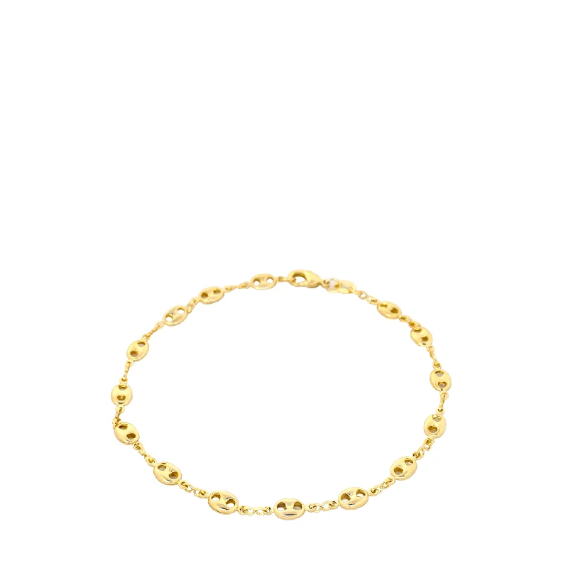 gemstone ankle chains for women-gold plated anchor link anklet