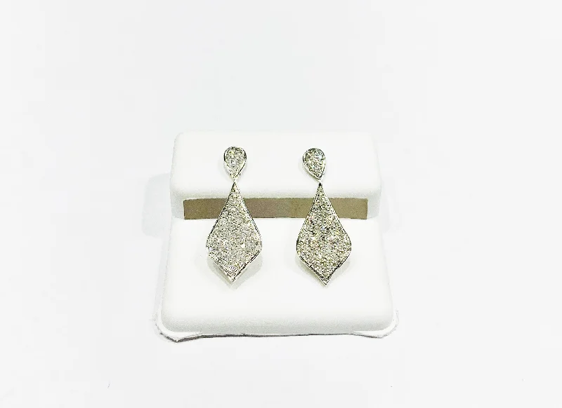 chandelier diamond earrings for women-Diamond Drop Earrings (14K).