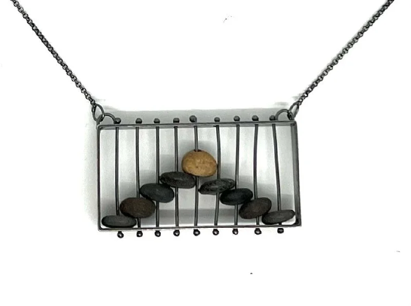 romantic sterling silver necklaces for women-Abacus Rock Necklace