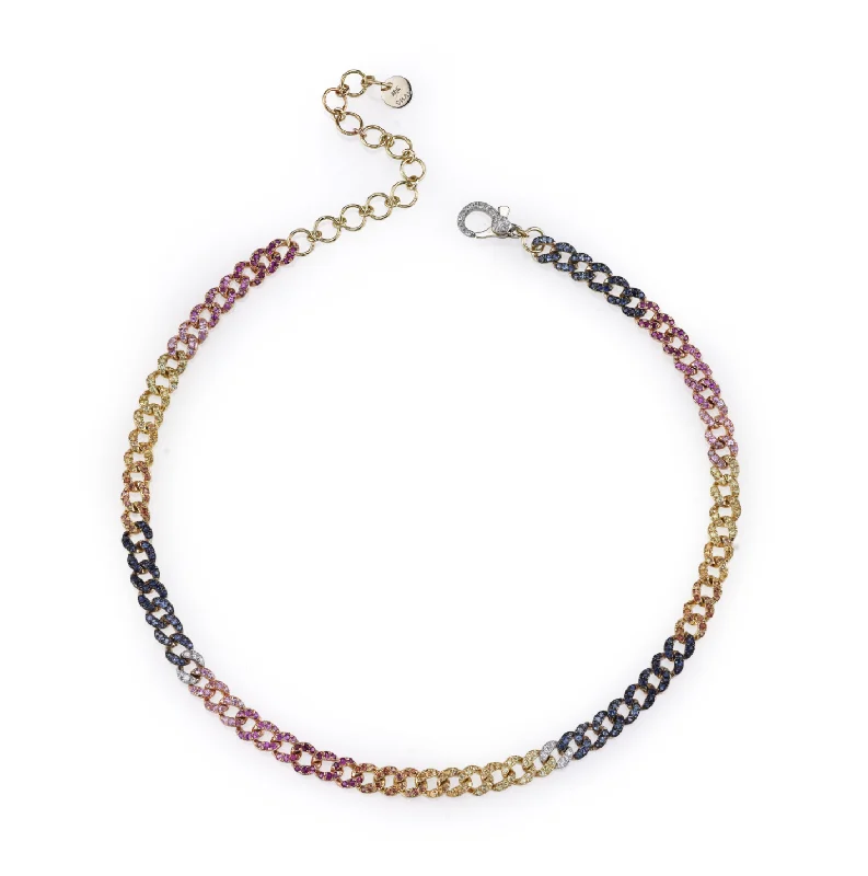 luxury chain anklets for women-READY TO SHIP RAINBOW MINI LINK ANKLET