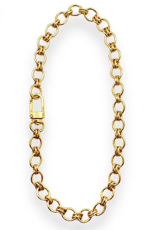 layered gold necklaces for women-Interlocking Chain Necklace