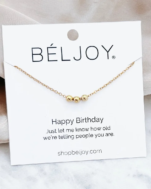 initial necklaces for women-Happy Birthday Gift Necklace 01