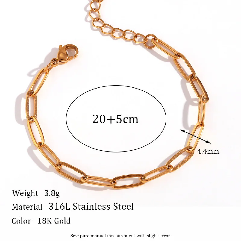 4.4mm paperclip chain - gold ankle chain -20cm 5cm