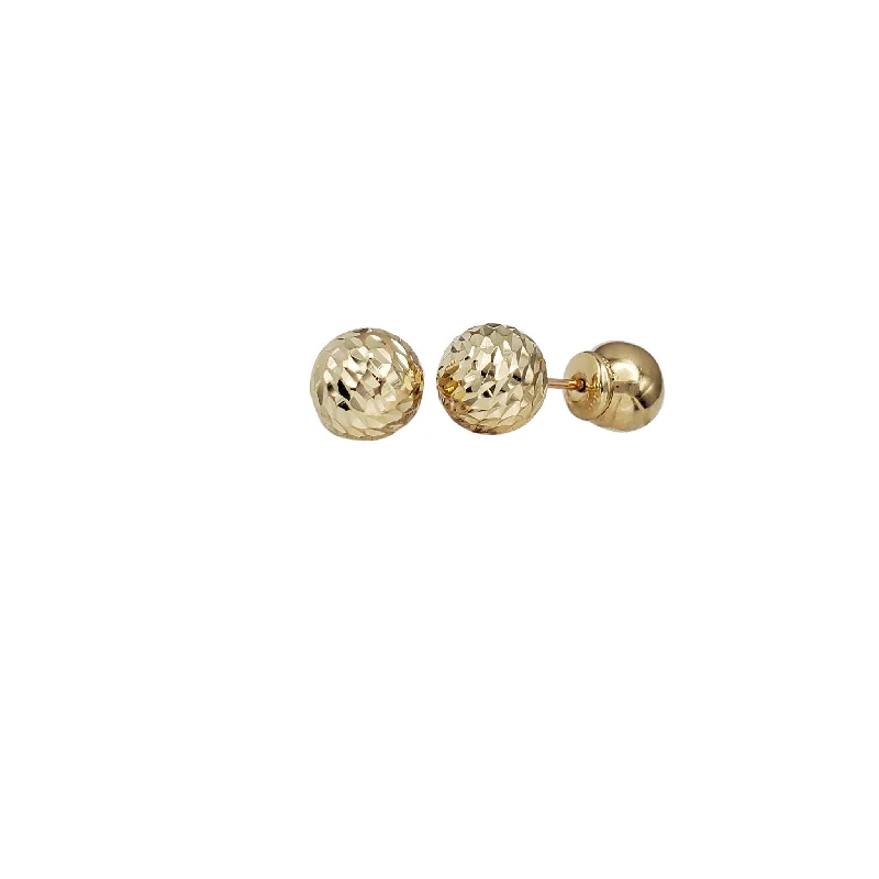 large earrings for women-Disco Dumbell Stud Earring (14K)