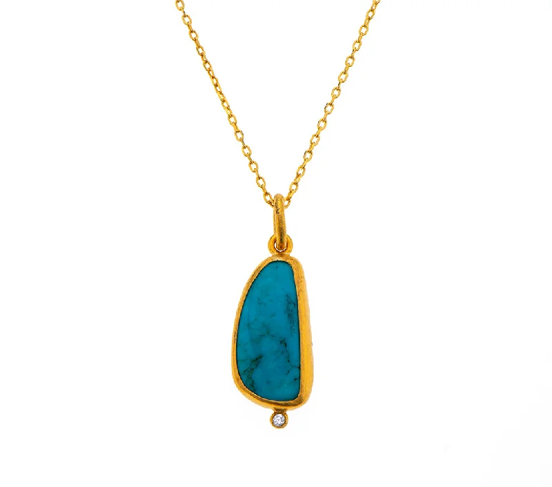 vintage pendant necklaces for women-Nava Zahavi Grace Turquoise Necklace