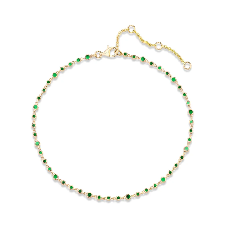 elegant chain anklets for women-READY TO SHIP EMERALD INFINITY ANKLET