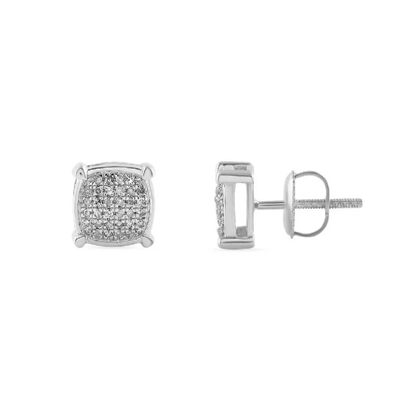 minimalist earrings for women-Diamond Square Earring (Gold)