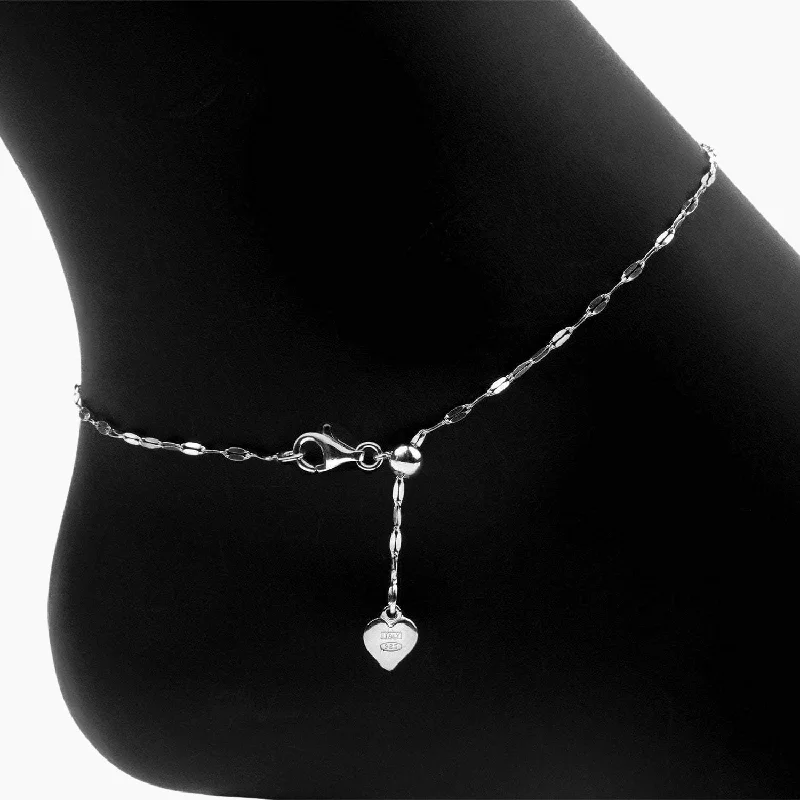 romantic charm anklets for women-Adjustable Specchio Mirror Anklet (Silver)