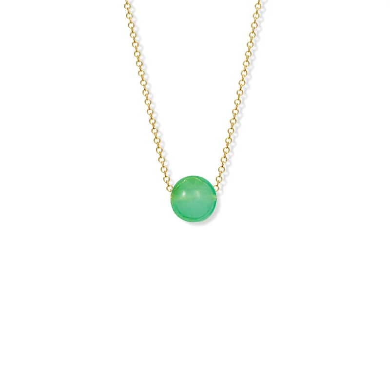 wedding anniversary necklaces for women-Pelota Necklace Yellow Gold - Fine Chrysoprase