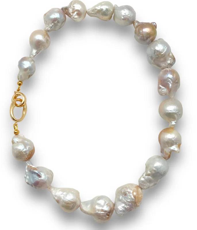 sterling silver necklaces for women-Large Baroque Pearl Necklace