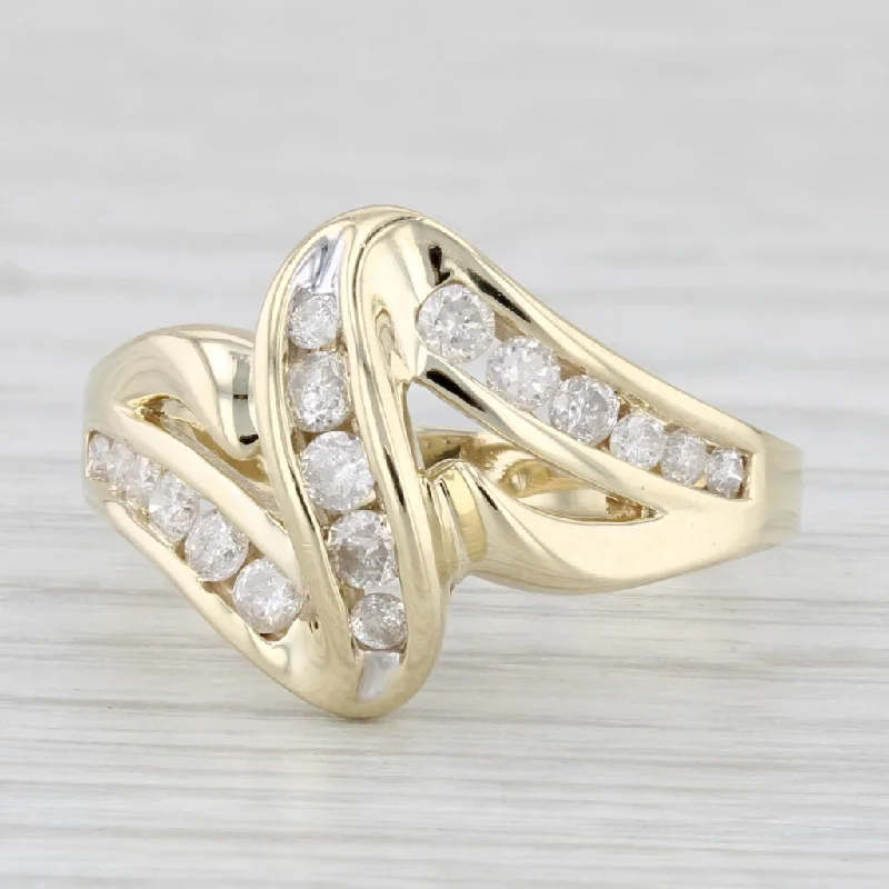 elegant engagement rings for women-0.38ctw Diamond Zig Zag Ring 10k Yellow Gold Size 6.75