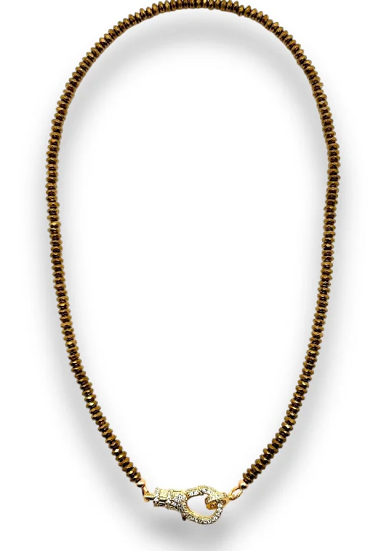 gold-plated necklaces for women-Gold Hematite Necklace