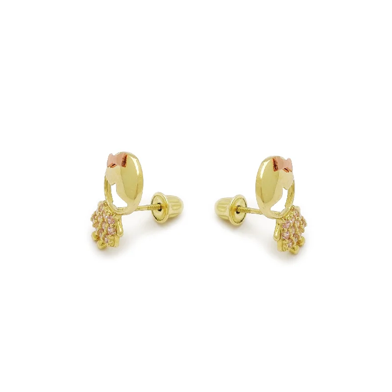 affordable earrings for women-Little Lass Stud Earrings (14K)