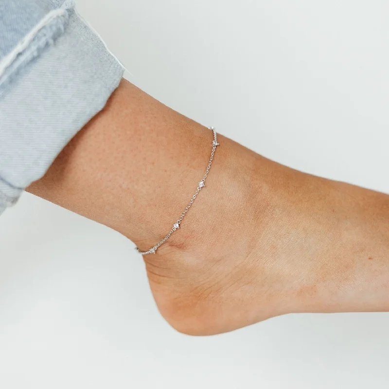 boho anklets for women-Christina Anklet (Silver)