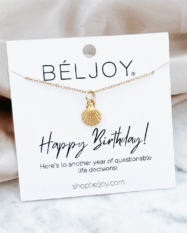 gold-plated necklaces for women-Happy Birthday Gift Necklace 03