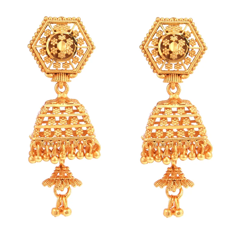 gold hoop earrings for women-Classic Poise Jhumka (Small)