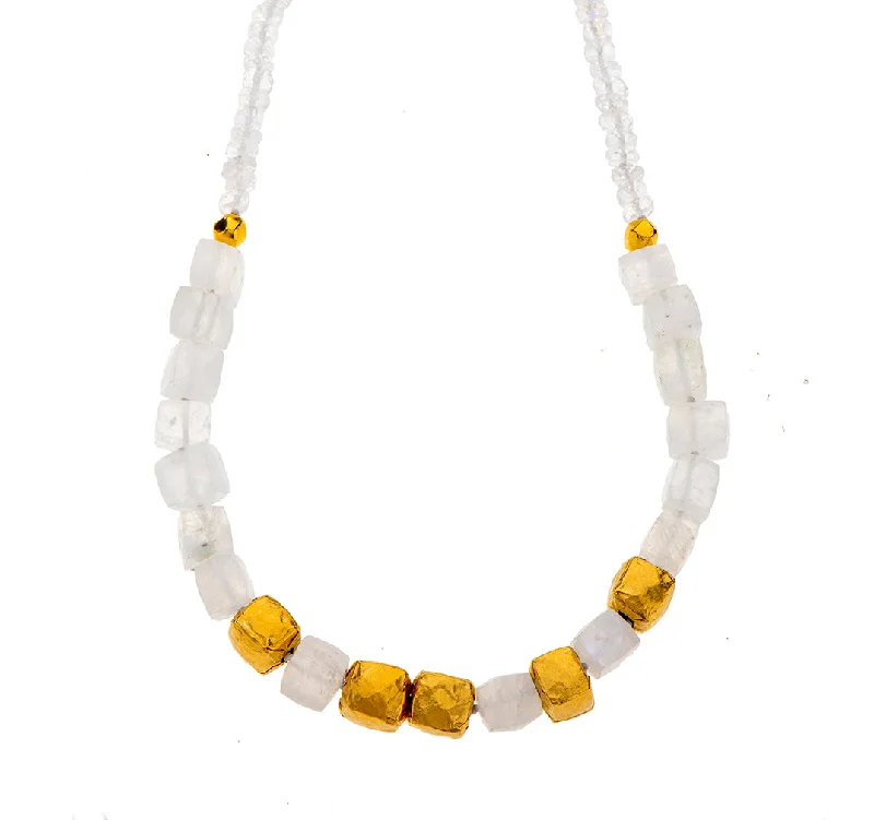 romantic necklaces for women-Nava Zahavi Yellow Gold Moonstone Aroma Necklace