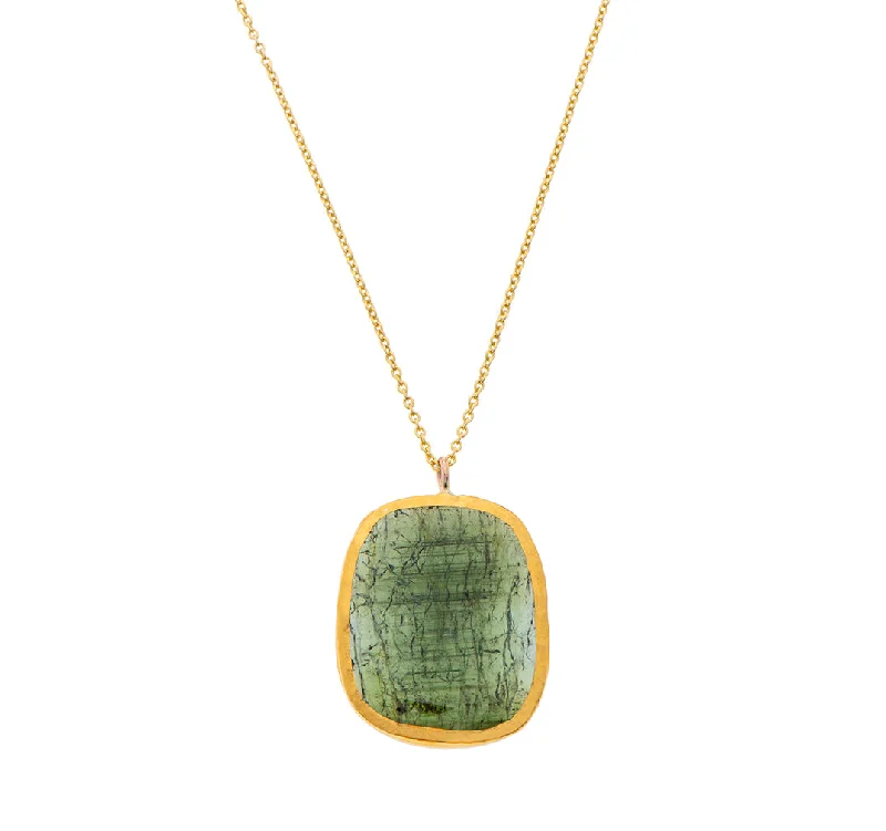 vintage gemstone necklaces for women-Nava Zahavi Great Green Necklace