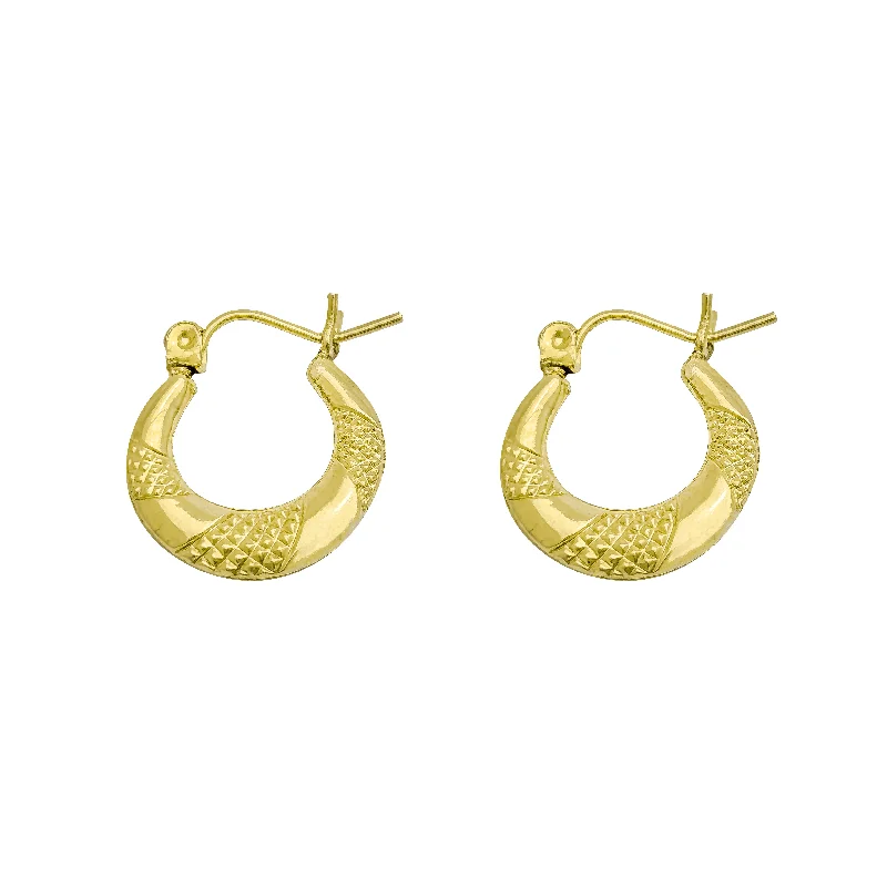 wedding earrings for women-Creole Hoop Earring (10K)