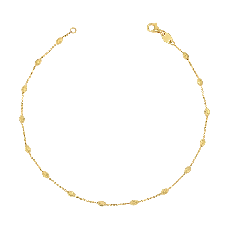 summer anklet jewelry for women-Spaced Mooncut Bead Anklet