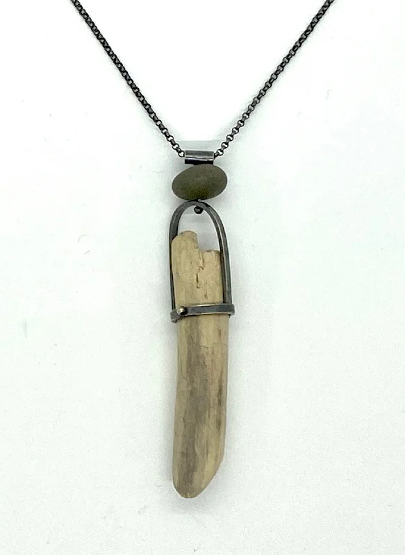 pearl necklaces for women-Driftwood and Rock Necklace