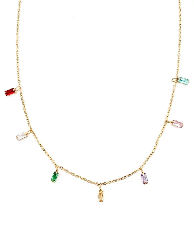 gold necklaces for women-Callie Crystal Drop Necklace || Choose Color