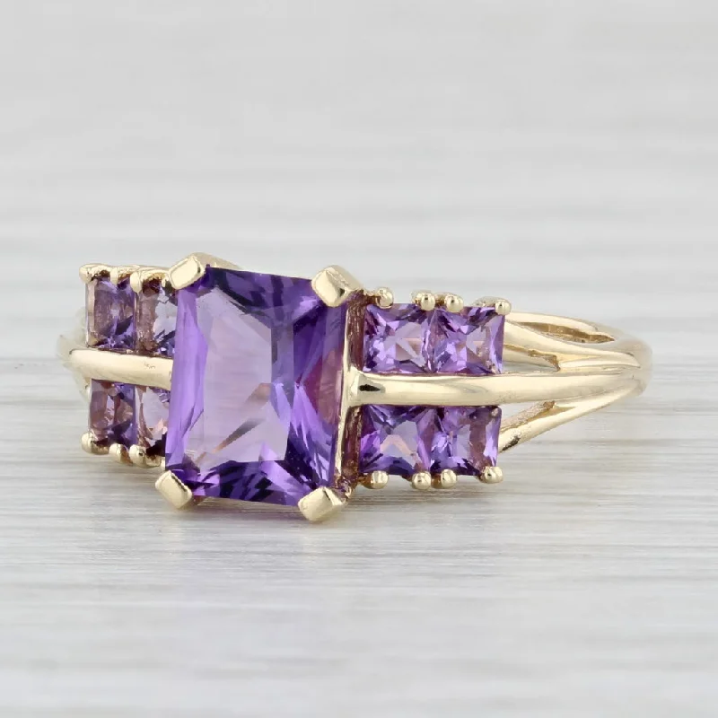 gold engagement rings for women-2.14ctw Amethyst Ring 14k Yellow Gold Size 8.25